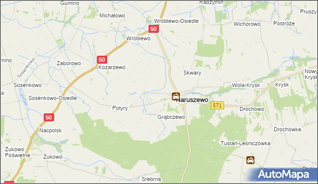mapa Skarboszewo gmina Naruszewo, Skarboszewo gmina Naruszewo na mapie Targeo