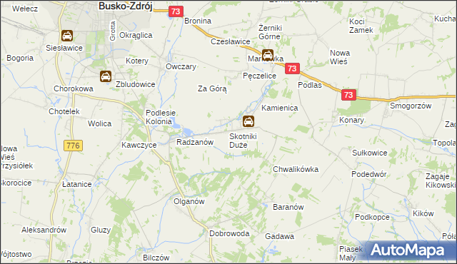 mapa Skotniki Duże, Skotniki Duże na mapie Targeo