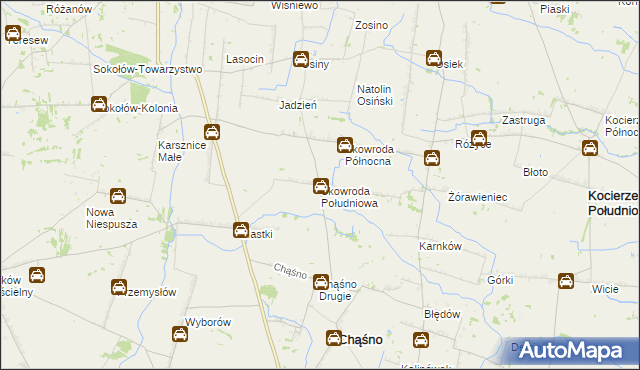mapa Skowroda Południowa, Skowroda Południowa na mapie Targeo