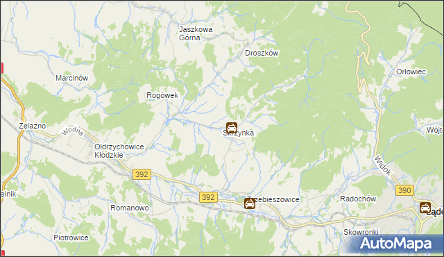 mapa Skrzynka gmina Lądek-Zdrój, Skrzynka gmina Lądek-Zdrój na mapie Targeo