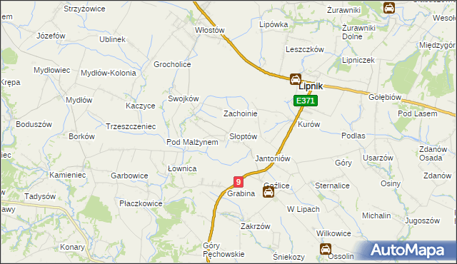 mapa Słoptów, Słoptów na mapie Targeo