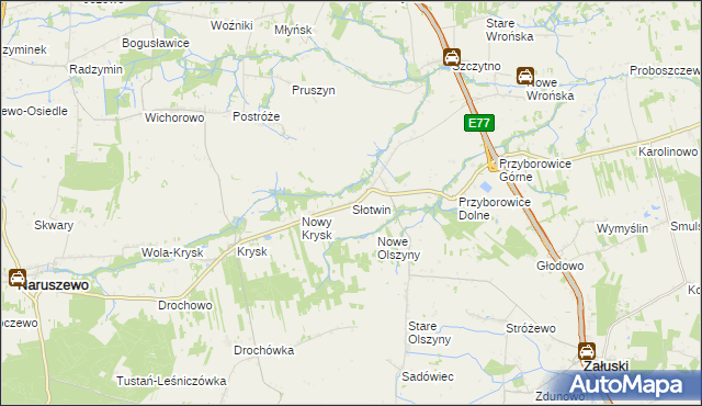 mapa Słotwin, Słotwin na mapie Targeo