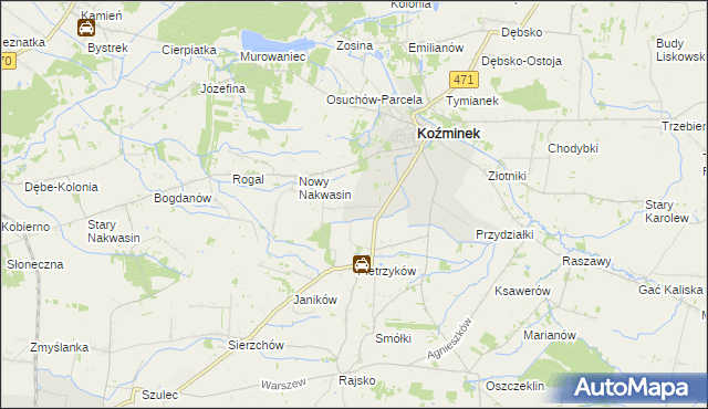 mapa Słowiki gmina Koźminek, Słowiki gmina Koźminek na mapie Targeo