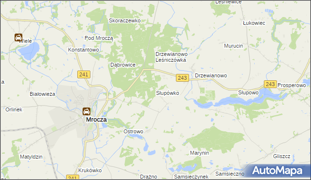 mapa Słupówko, Słupówko na mapie Targeo