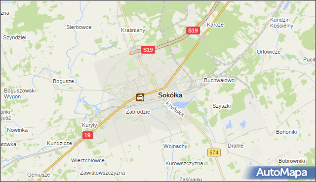 mapa Sokółka, Sokółka na mapie Targeo