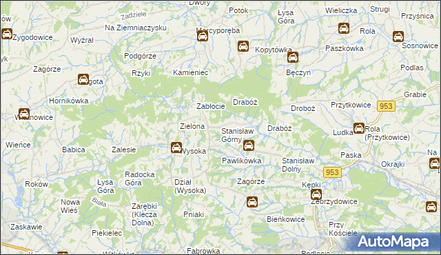 mapa Stanisław Górny, Stanisław Górny na mapie Targeo