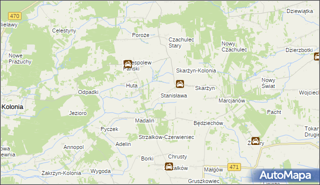 mapa Stanisława, Stanisława na mapie Targeo