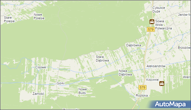 mapa Stara Dąbrowa gmina Leoncin, Stara Dąbrowa gmina Leoncin na mapie Targeo