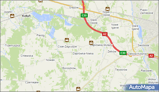 mapa Stara Dąbrówka, Stara Dąbrówka na mapie Targeo
