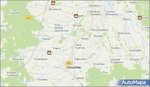 mapa Stara Kuźnica gmina Doruchów, Stara Kuźnica gmina Doruchów na mapie Targeo