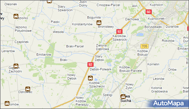 mapa Stary Dębsk, Stary Dębsk na mapie Targeo