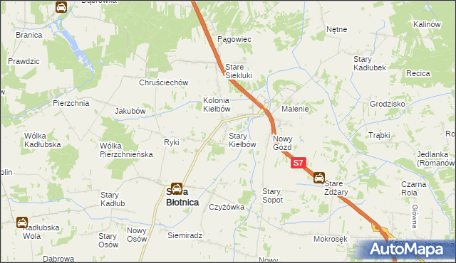 mapa Stary Kiełbów, Stary Kiełbów na mapie Targeo