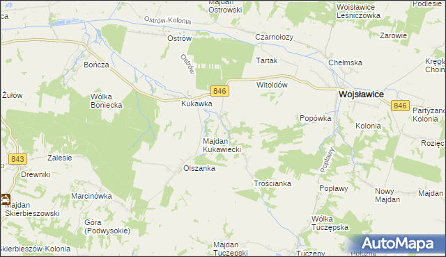 mapa Stary Majdan gmina Wojsławice, Stary Majdan gmina Wojsławice na mapie Targeo