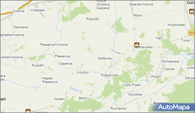 mapa Stefanów gmina Dorohusk, Stefanów gmina Dorohusk na mapie Targeo