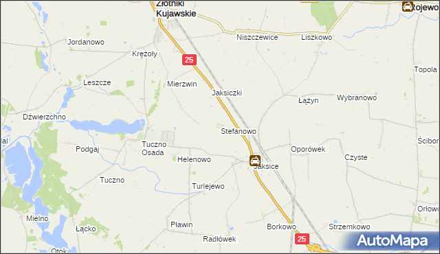 mapa Stefanowo gmina Inowrocław, Stefanowo gmina Inowrocław na mapie Targeo