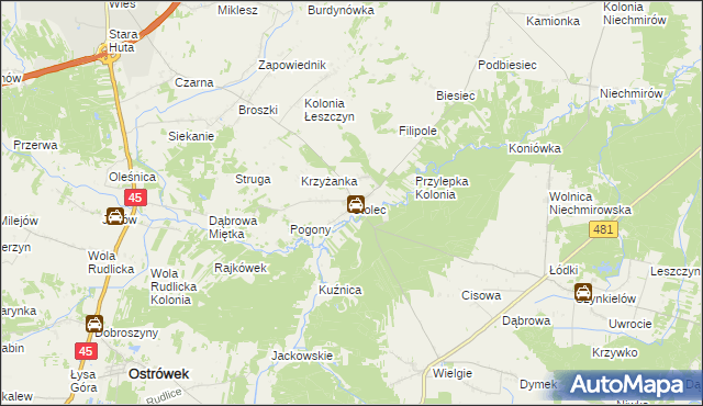 mapa Stolec gmina Złoczew, Stolec gmina Złoczew na mapie Targeo