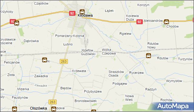 mapa Straszkówek, Straszkówek na mapie Targeo