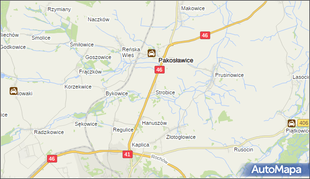 mapa Strobice, Strobice na mapie Targeo