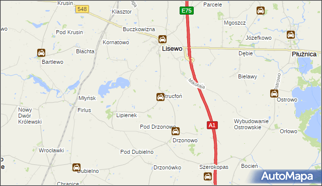 mapa Strucfoń, Strucfoń na mapie Targeo