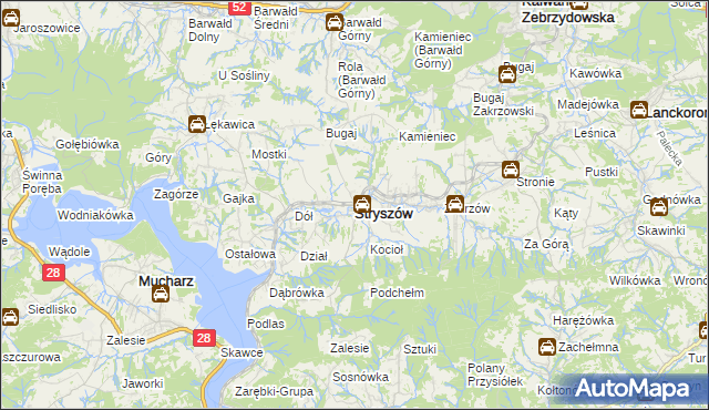 mapa Stryszów, Stryszów na mapie Targeo