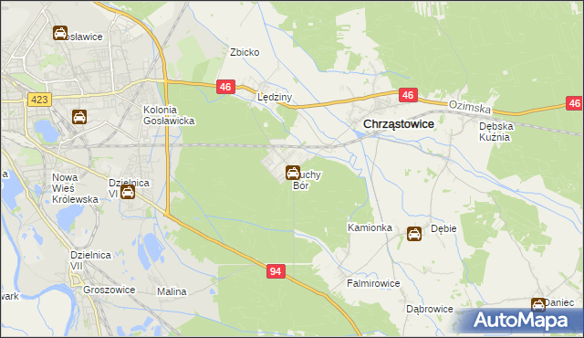 mapa Suchy Bór, Suchy Bór na mapie Targeo