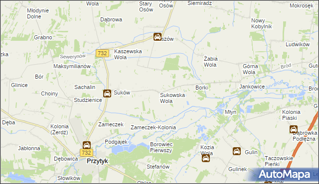 mapa Sukowska Wola, Sukowska Wola na mapie Targeo