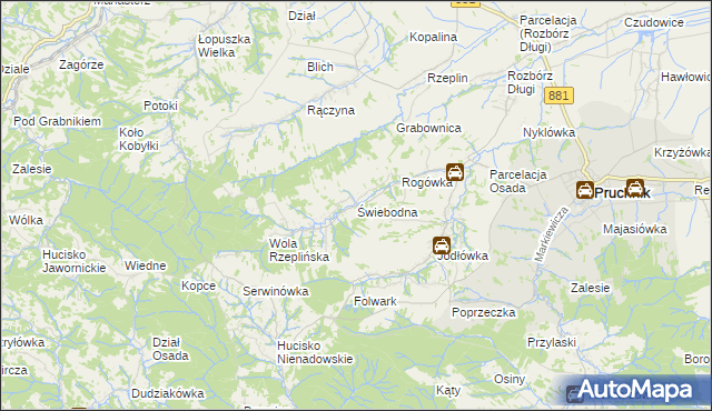 mapa Świebodna, Świebodna na mapie Targeo