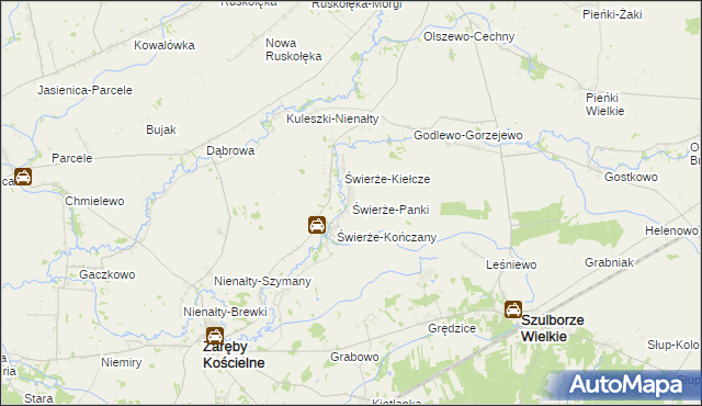 mapa Świerże-Panki, Świerże-Panki na mapie Targeo