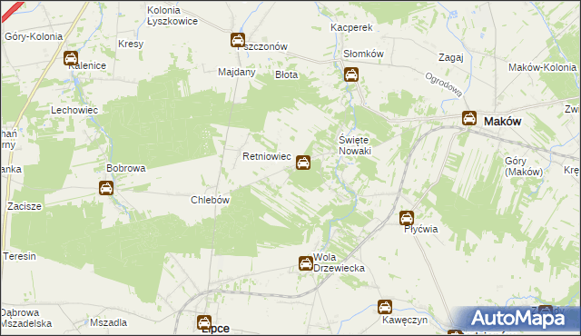 mapa Święte Laski, Święte Laski na mapie Targeo