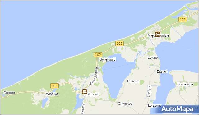 mapa Świętouść, Świętouść na mapie Targeo