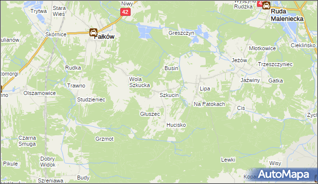 mapa Szkucin, Szkucin na mapie Targeo