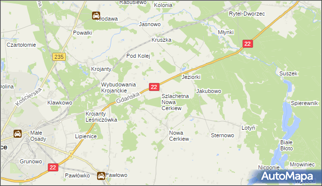 mapa Szlachetna Nowa Cerkiew, Szlachetna Nowa Cerkiew na mapie Targeo