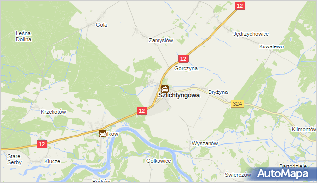 mapa Szlichtyngowa, Szlichtyngowa na mapie Targeo