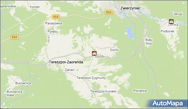 mapa Szozdy, Szozdy na mapie Targeo