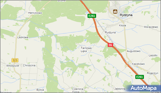 mapa Tarnowa Łąka, Tarnowa Łąka na mapie Targeo