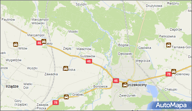 mapa Tęgobórz, Tęgobórz na mapie Targeo