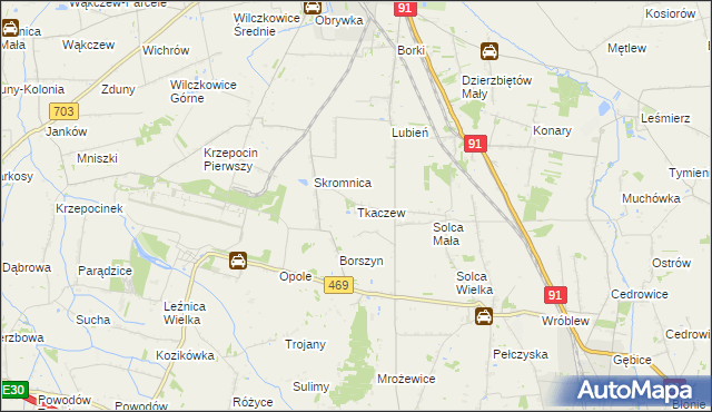 mapa Tkaczew, Tkaczew na mapie Targeo