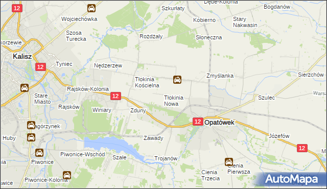 mapa Tłokinia Nowa, Tłokinia Nowa na mapie Targeo