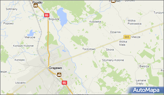 mapa Toczyłowo, Toczyłowo na mapie Targeo