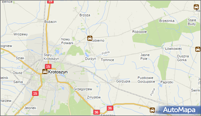mapa Tomnice, Tomnice na mapie Targeo