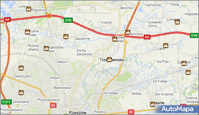 mapa Trzebownisko, Trzebownisko na mapie Targeo
