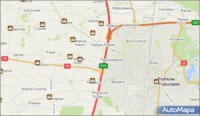 mapa Twardosławice, Twardosławice na mapie Targeo