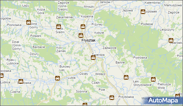 mapa Twierdza, Twierdza na mapie Targeo