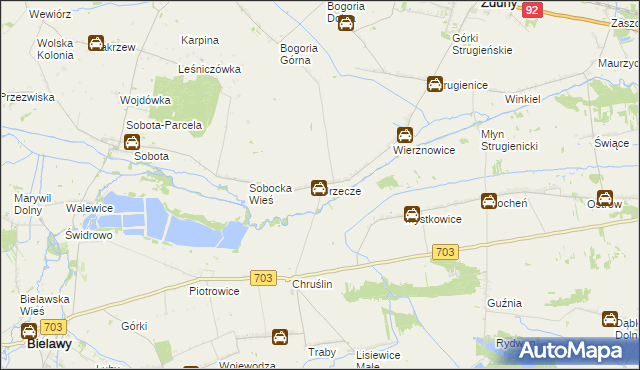 mapa Urzecze gmina Zduny, Urzecze gmina Zduny na mapie Targeo