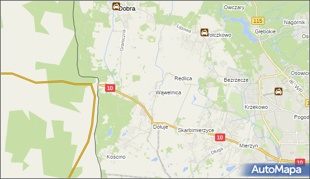 mapa Wąwelnica, Wąwelnica na mapie Targeo