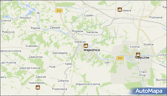mapa Wąwolnica powiat puławski, Wąwolnica powiat puławski na mapie Targeo