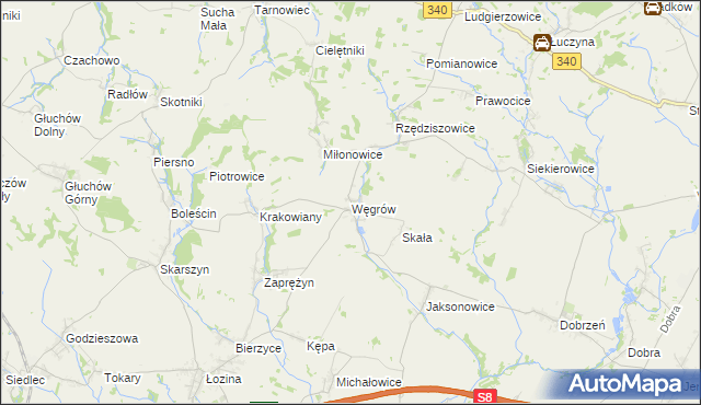 mapa Węgrów gmina Długołęka, Węgrów gmina Długołęka na mapie Targeo