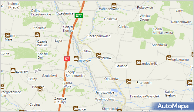 mapa Wężerów, Wężerów na mapie Targeo