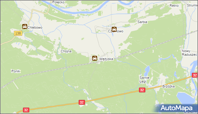 mapa Wężyska, Wężyska na mapie Targeo