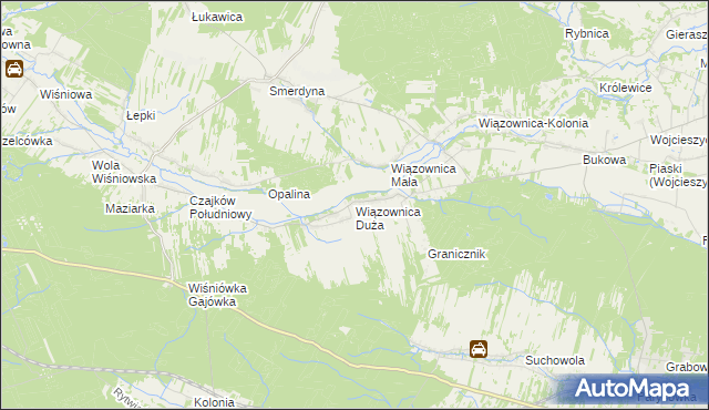 mapa Wiązownica Duża, Wiązownica Duża na mapie Targeo